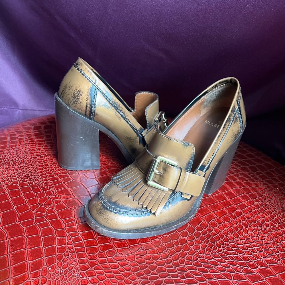 Unique Mulberry Chunky Heels